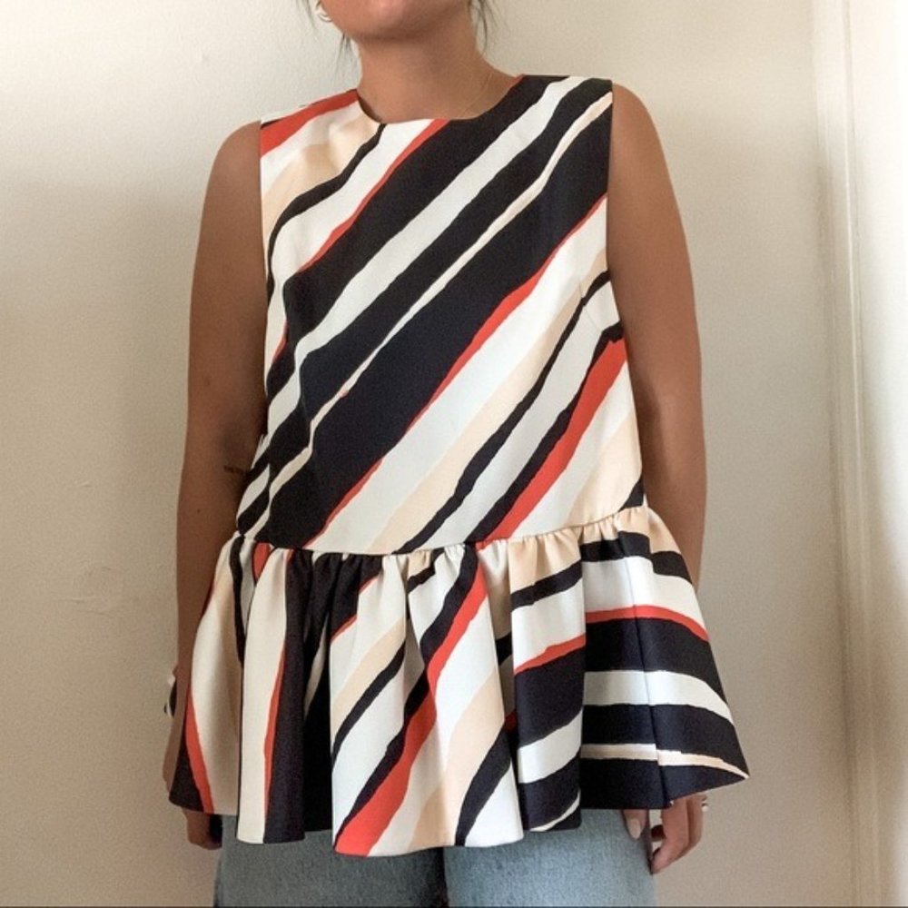 C/MEO Collective Striped Peplum Top